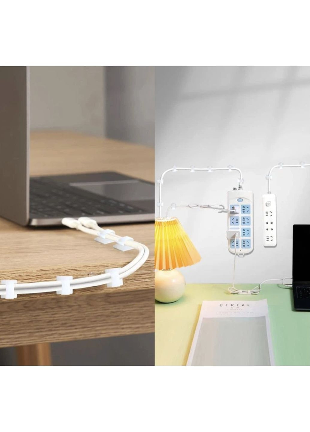 Органайзер фіксатор кабелю тримач для дроту кліпса самоклеючий хомут кабель менеджмент 3M 1 шт WCL1007 Білий Captain (370665134)