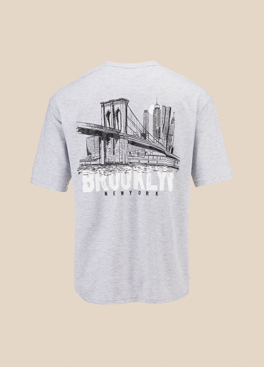 Серая футболка с принтом мужская p-mb02320 серый shop (2000990798503) LAWA