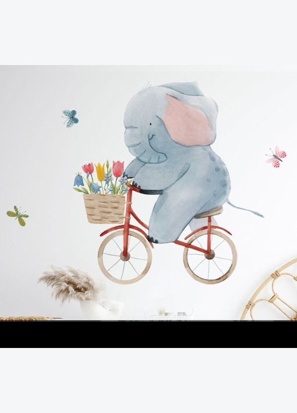 Наклейки в детский сад Слоненок на велосипеде! (лист 40 х 60 см) Б234 No Brand (302242862)