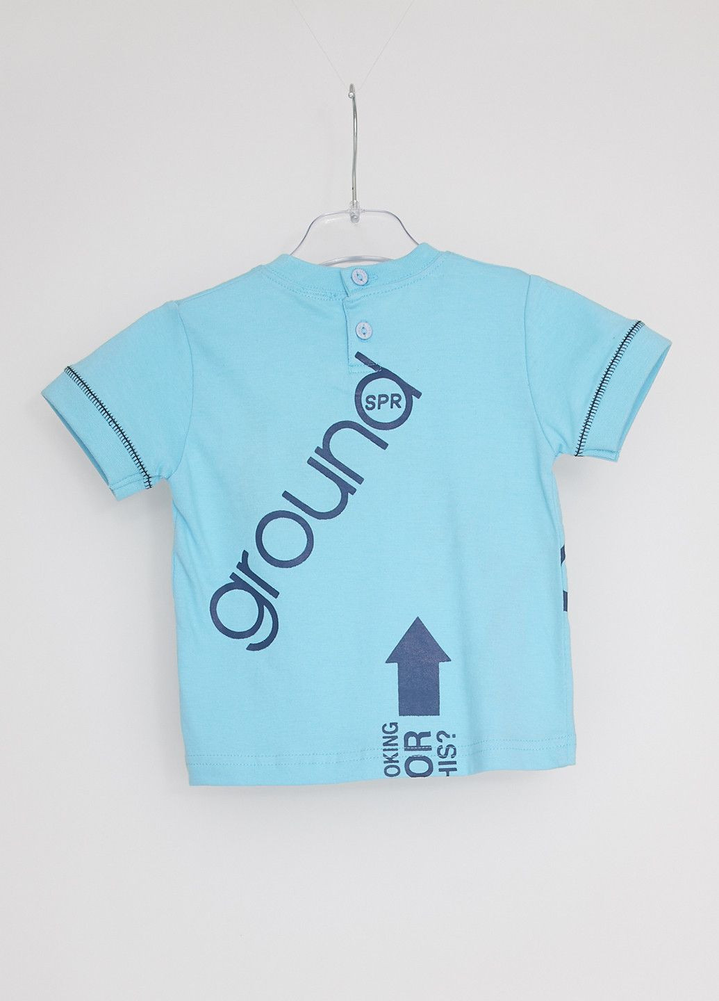 Голубая летняя футболка салатовый Sprint