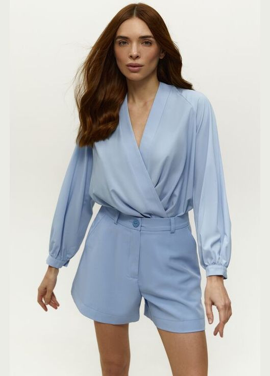 Блакитна блуза-боді софт блакитна Vovk