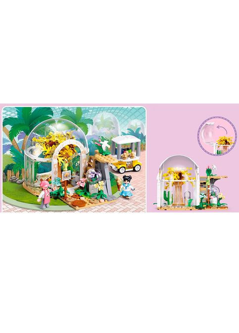 Конструктор рожева серія, ботанічний сад, будиночок, фігурки, 299 деталей, коробка 38 см (M38-B1375) Sluban (364309850)