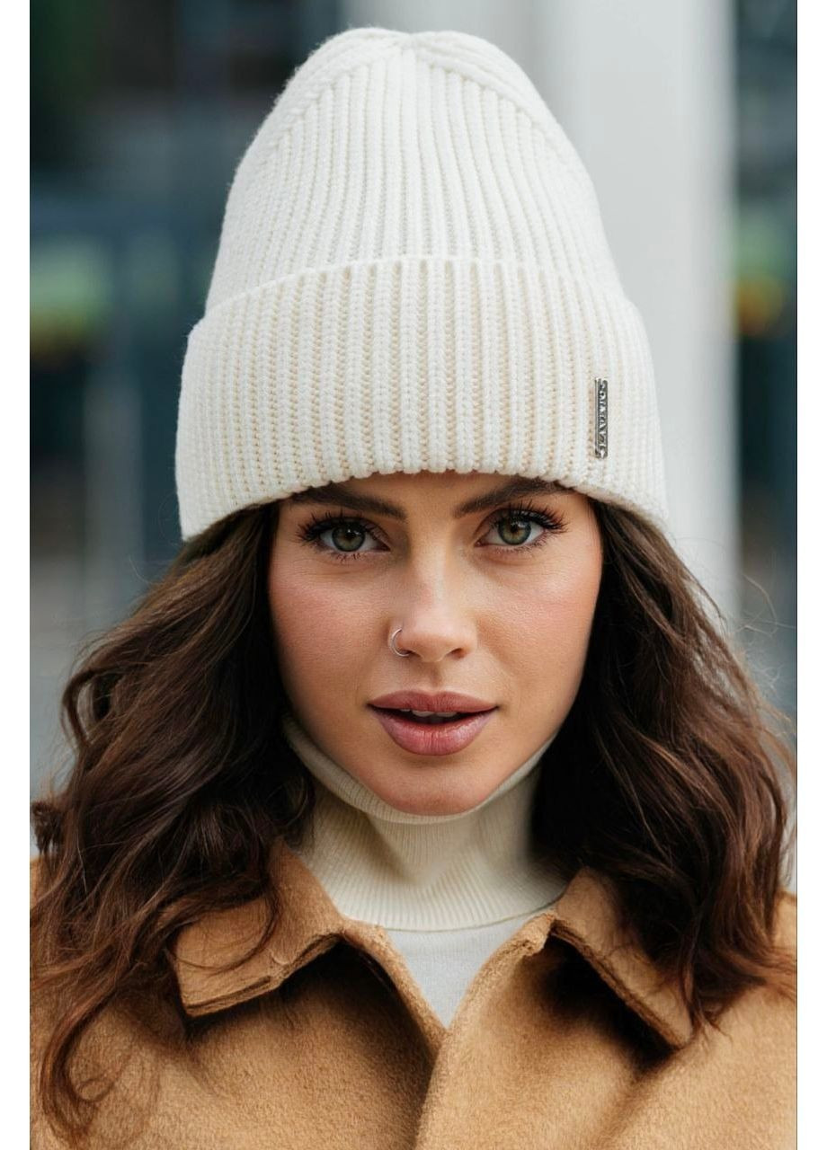 Шапка рельефной вязки, цвет Белый Fashion (365072347)