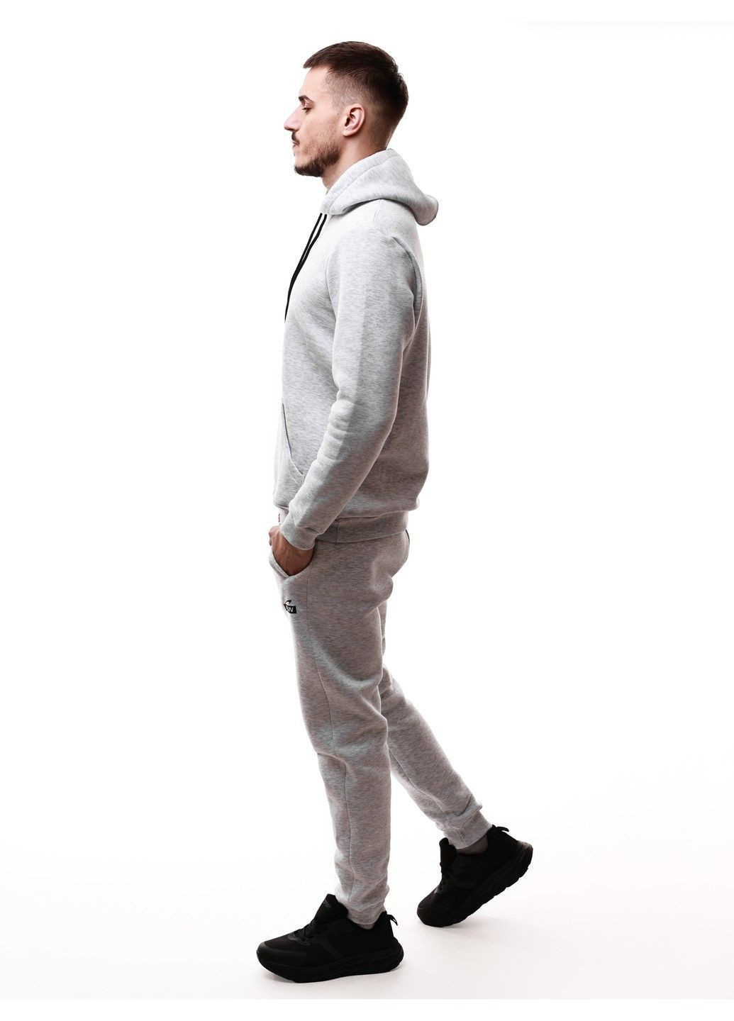 Сірий зимній костюм спортивний чоловічий No Brand