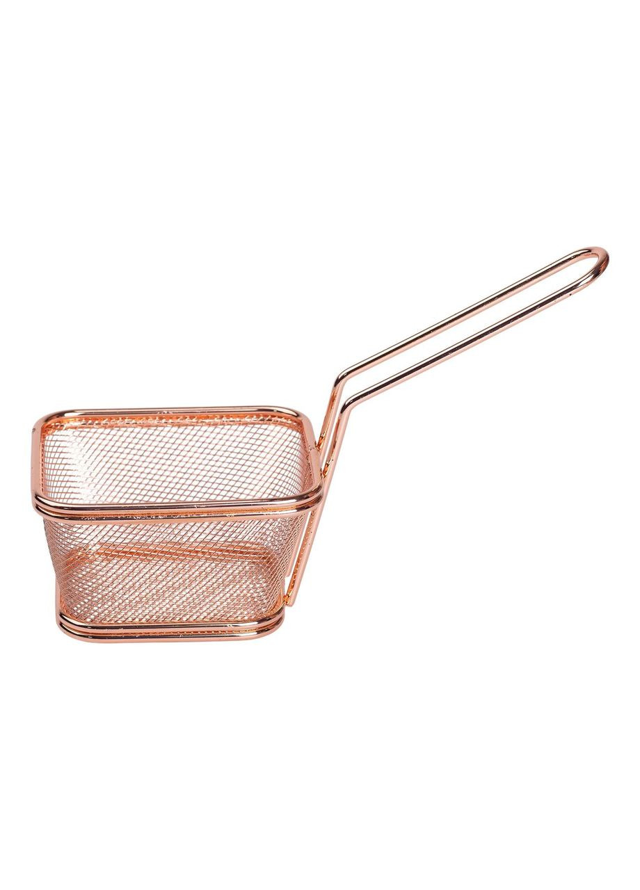 Корзина сервировочная для фри и снеков 10.5×9×5.5 см с гальваническим покрытием Розовое золото Zhongjing (360455300)