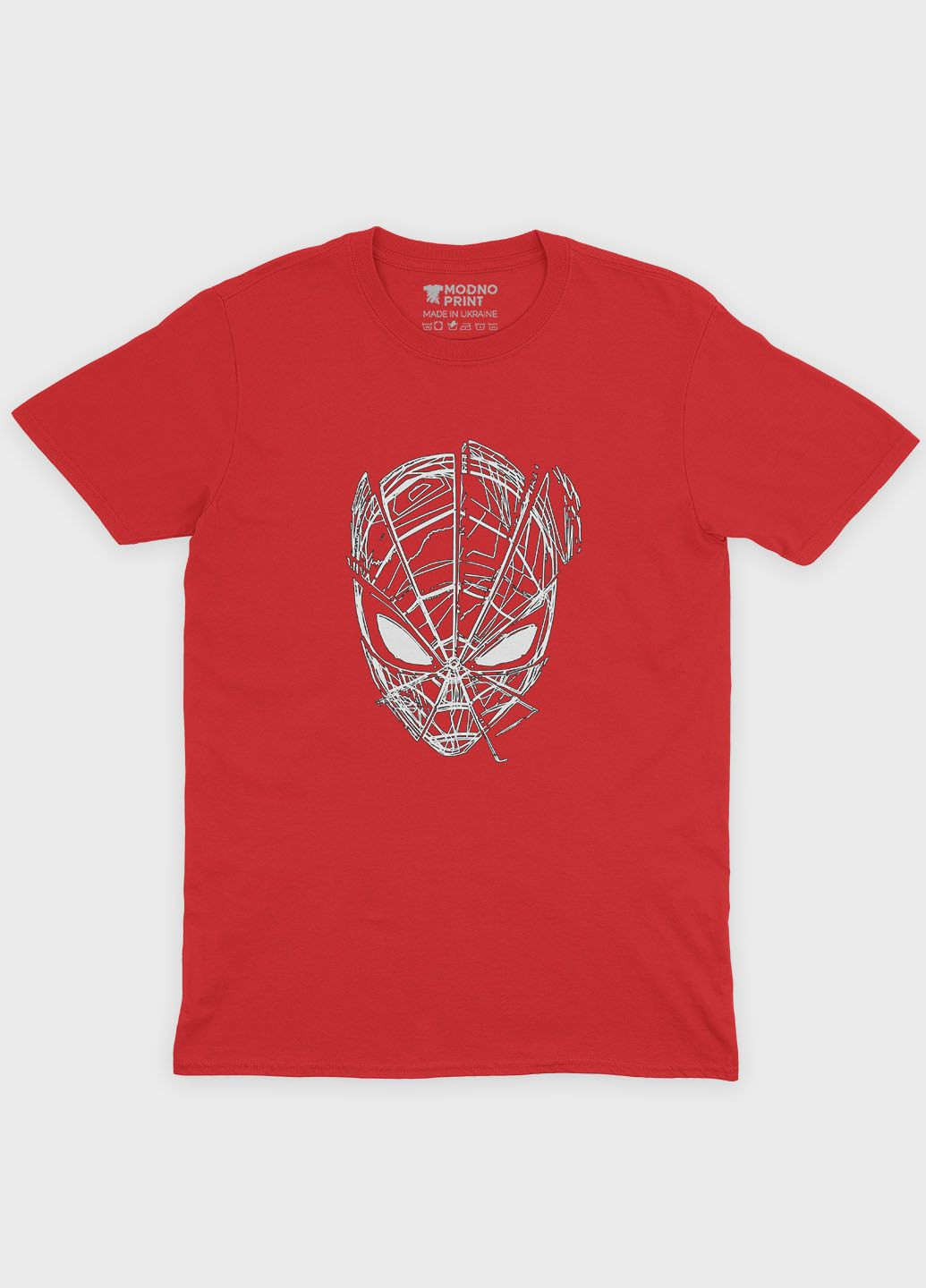 Красная демисезонная футболка для мальчика с принтом супергероя - человек-паук (ts001-1-sre-006-014-070-b) Modno