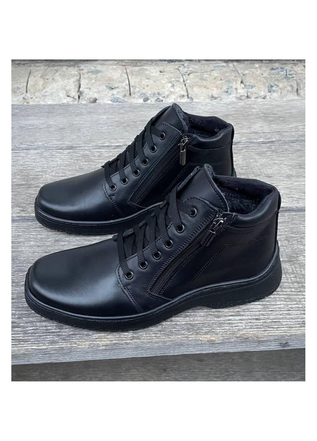 Черные зимние зимние ботинки No Brand