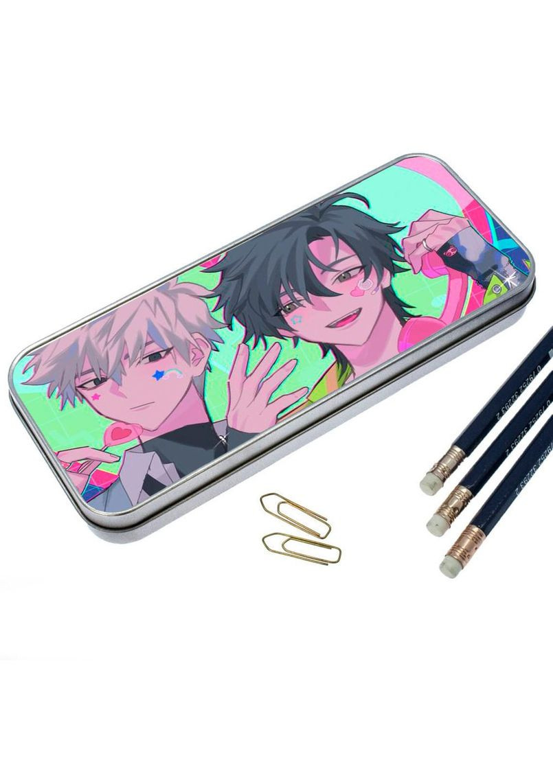 Органайзер для канцелярського приладдя металевий,кейс для дрібниць Аніме Агенти Часу #016 7*18 см Silver No Brand (309156520)