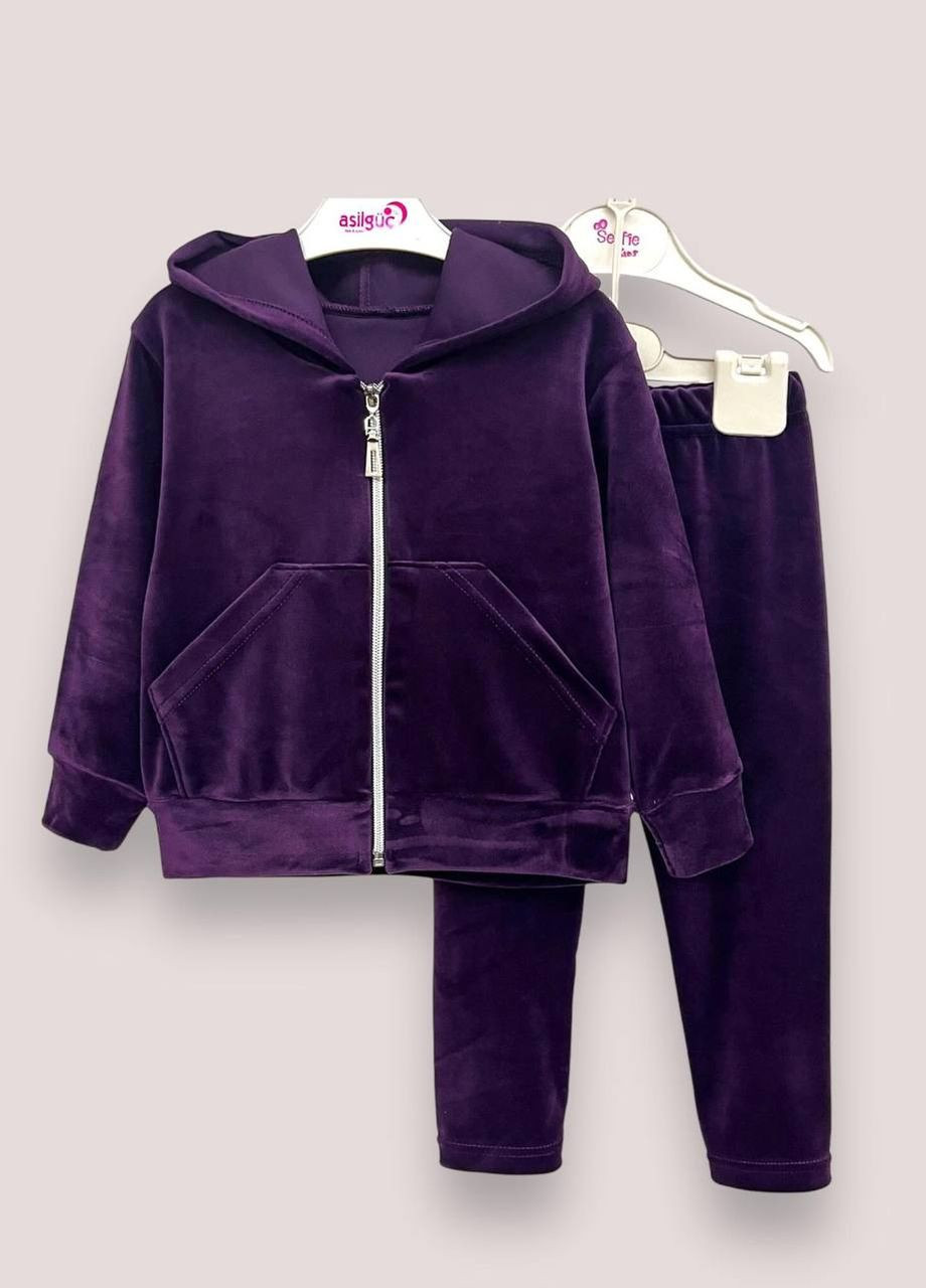 Темно-фиолетовый демисезонный костюм детский для девочки No Brand
