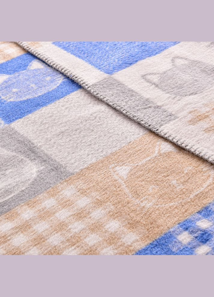 Плед дитячий 90х120 см натуральна бавовна теплий ніжний в ліжечко візочок киця PAPAELLA (367727614)