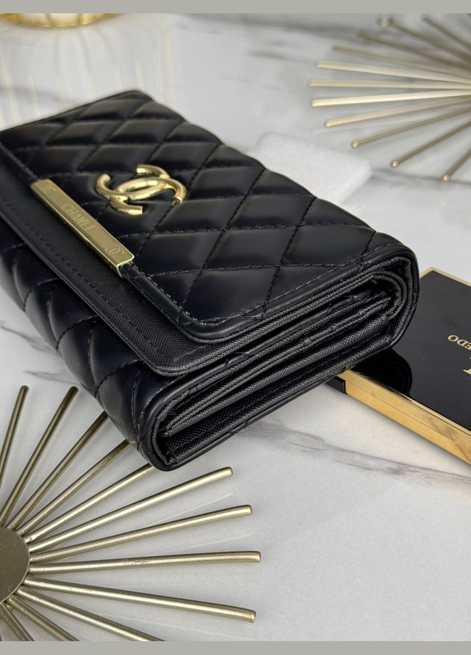 Кошелек Шанель (двойной черный) No Brand (317631319)