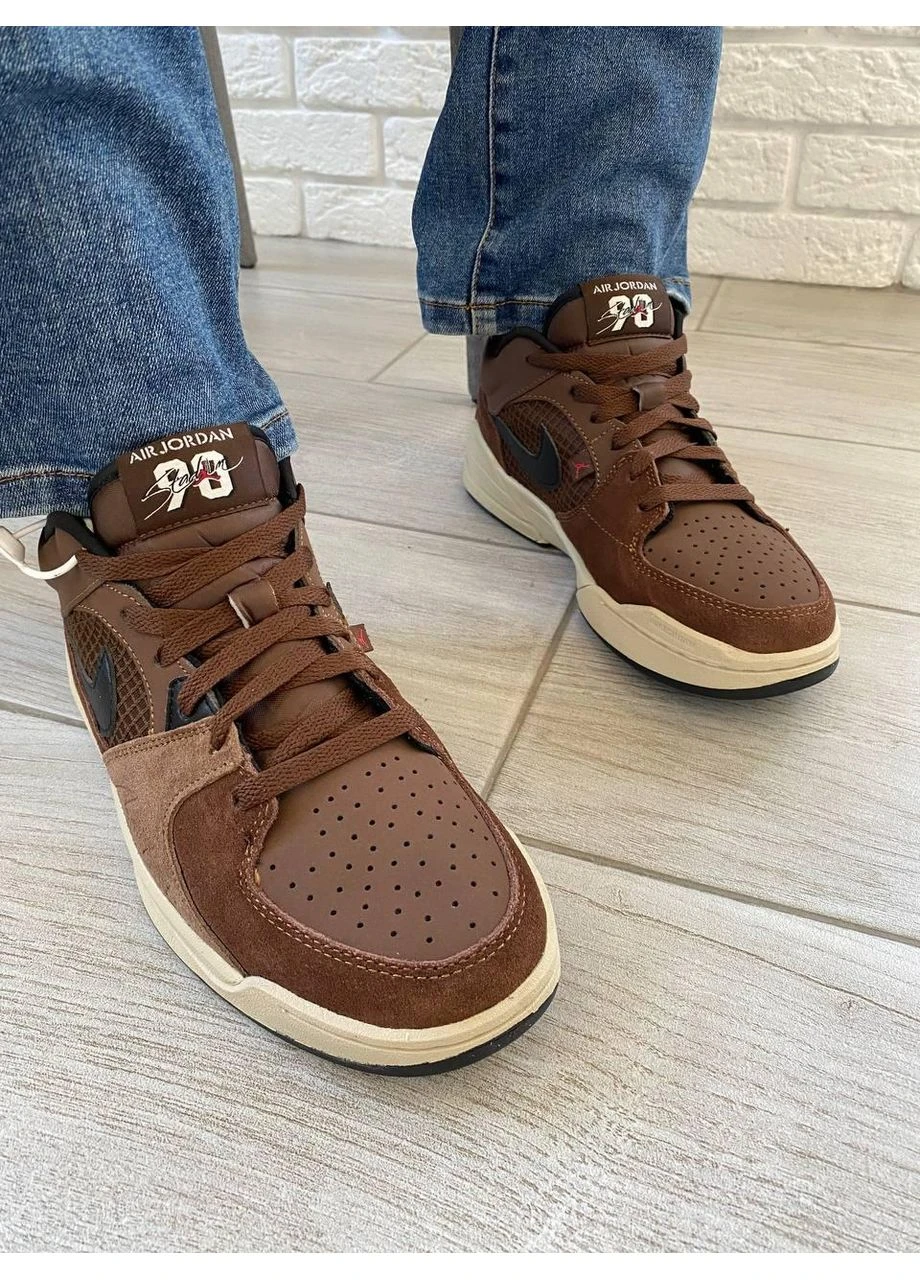 Коричневые летние кроссовки nike air jordan stadium 90 brown найк аир джордан No Brand