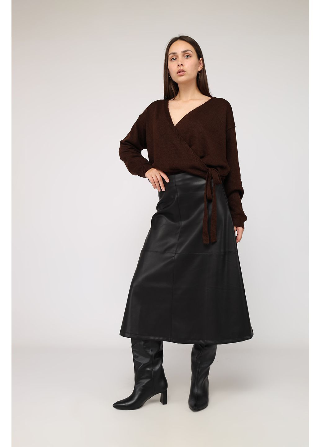 Кардиган жіночий колір темно-коричневий CB-00286564 Yuki (366038045)