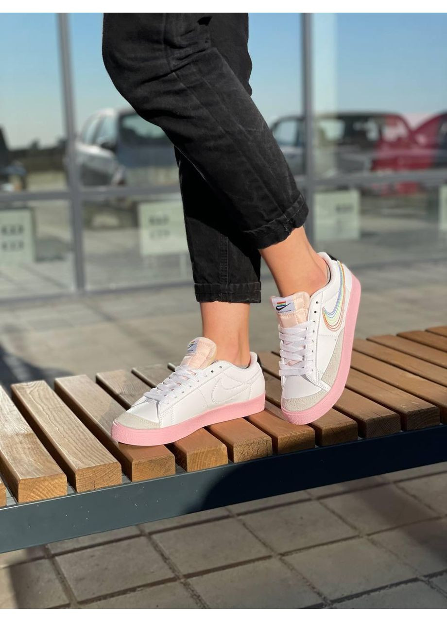 Белые демисезонные кроссовки мужские nike blazer low 77 vintage betrue найк блейзер No Brand