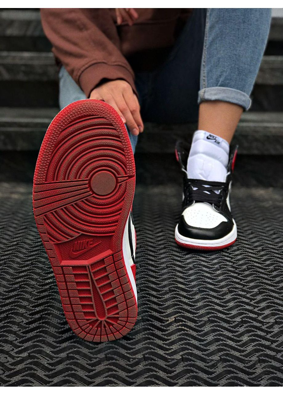 КРОСІВКИ ЖІНОЧІ NIKE AIR JORDAN 1 HIGH BLACK / RED / WHITE НАЙК АІР ДЖОРДАН No Brand чорні демісезони (368884822)