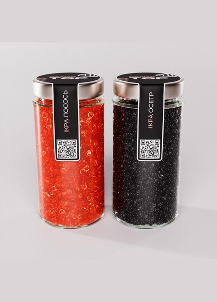 Набор из двух видов Икорного продукта CapsFood Икра Лосось + Осетр PREMIUM 500+500 граммов No Brand (305576804)