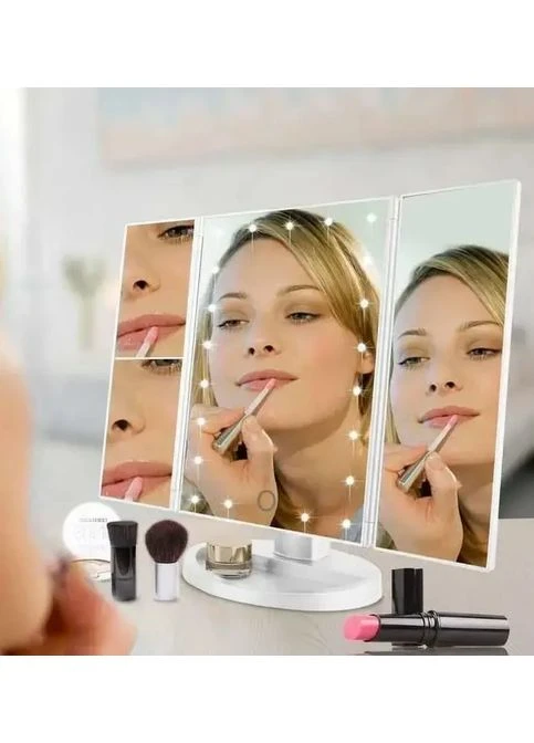 Зеркало тройное для макияжа Superstar Magnifying Mirror с LED-подсветкой прямоугольное с увеличением Digital (363833546)