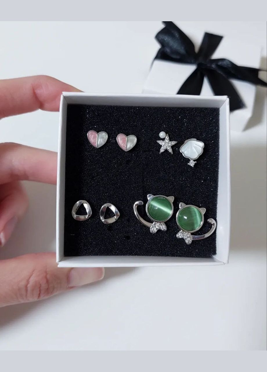 Набор из 4-х пар сережек MK1303 медицинское серебро DeKolie (339067206)