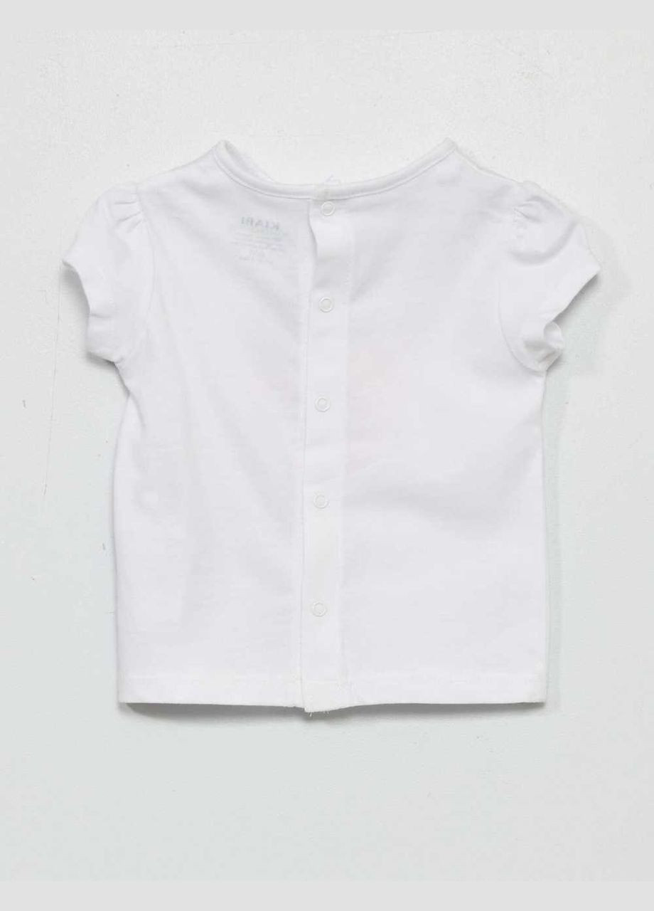 Біла футболка,білий з принтом рожевий, Kiabi