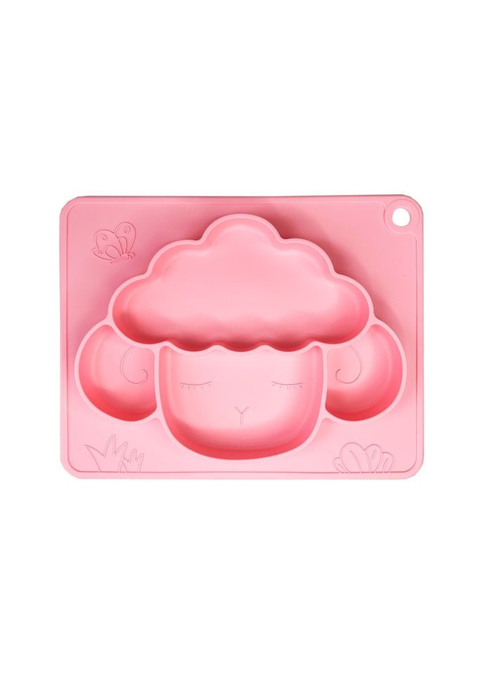 Силиконовая тарелкаковрик "Баранчик" Mega Zayka MGZ-0125(Pink) 18х23 см Megazayka (302713664)