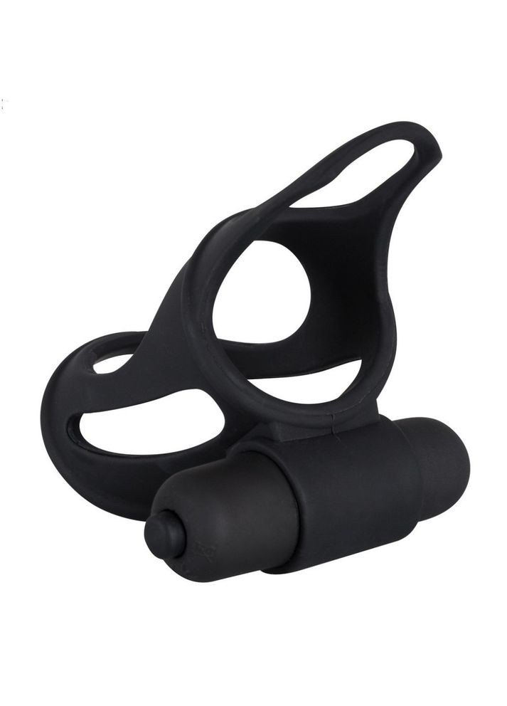 Вибронасадка на пенис с кольцом для мошонки Black Velvet "Sleeve Vibe" Black Velvets (301510018)