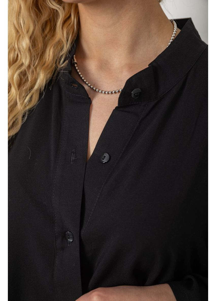 Чёрная рубашка женская свободного кроя Sport Line