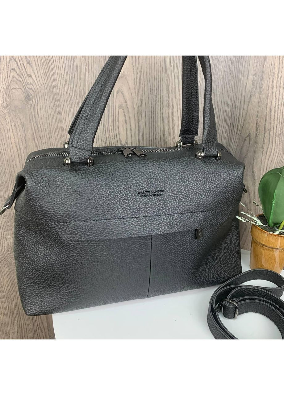 Жіноча сумка екокожа чорна велика ProDobro (363222266)