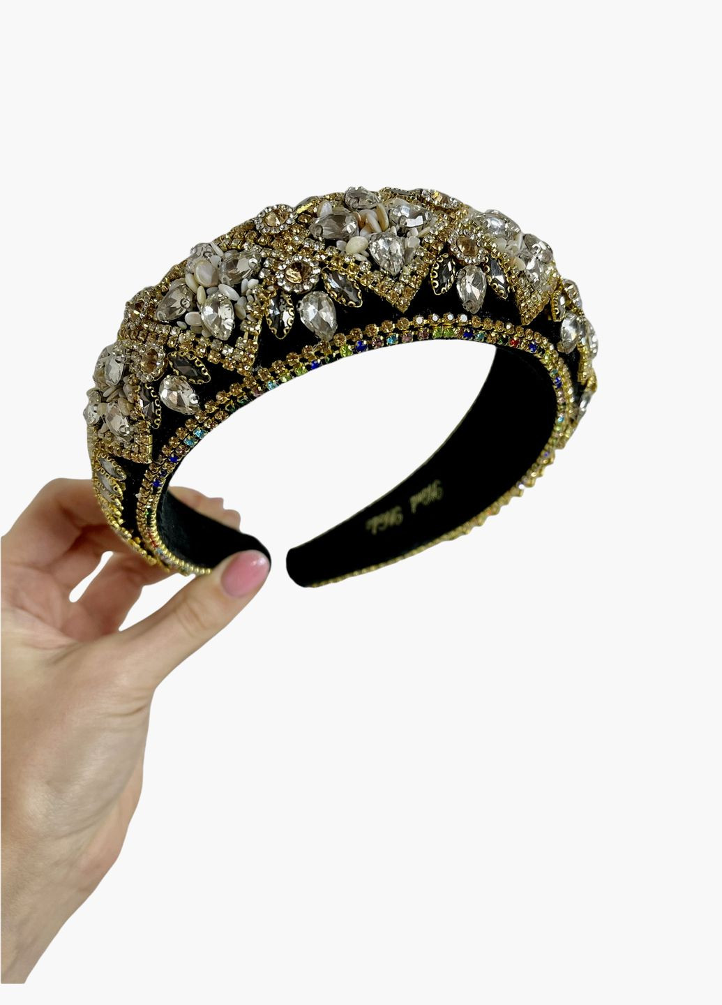 Розкішний обруч для волосся усипаний камінцями Hand Made (330619106)