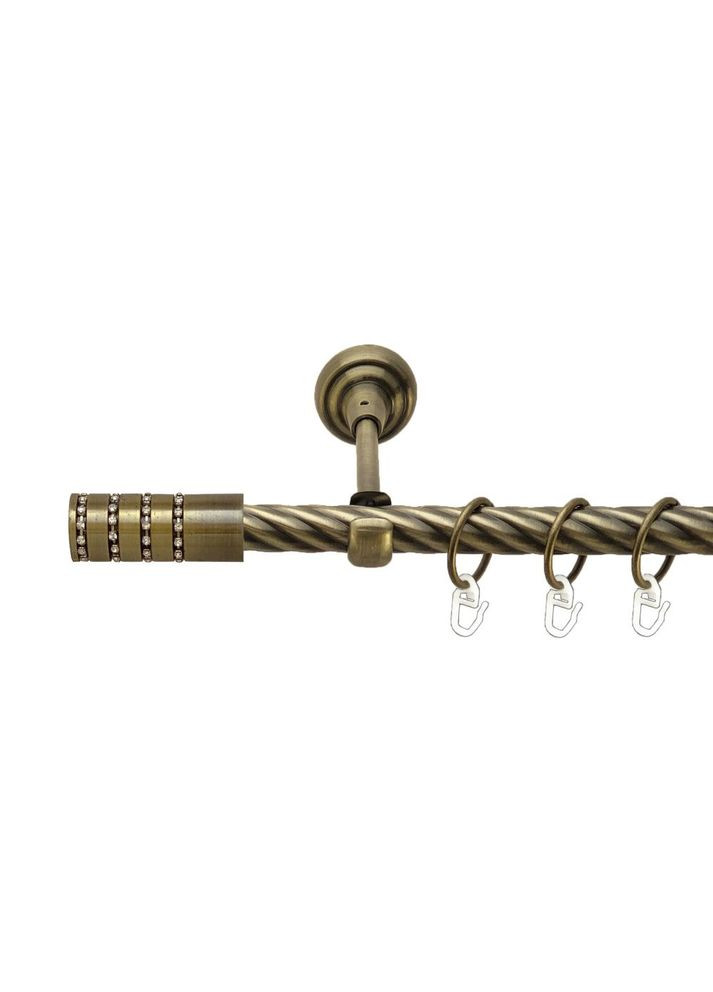 Карниз Барамелла металевий однорядний відкритий скручена труба Антик 19 мм 300 см (00-00017124) ORVIT (300282314)