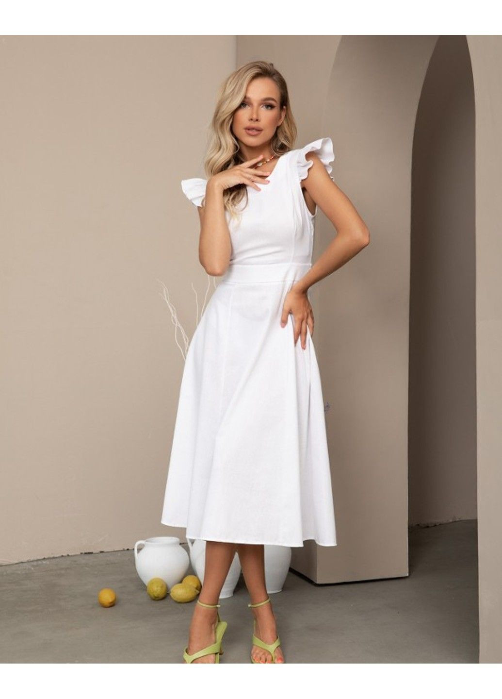 Белое повседневный платье 12803 m белый ISSA PLUS