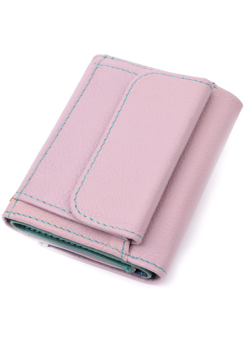 Компактний жіночий гаманець із натуральної шкіри 19503 Бежевий st leather (329147345)