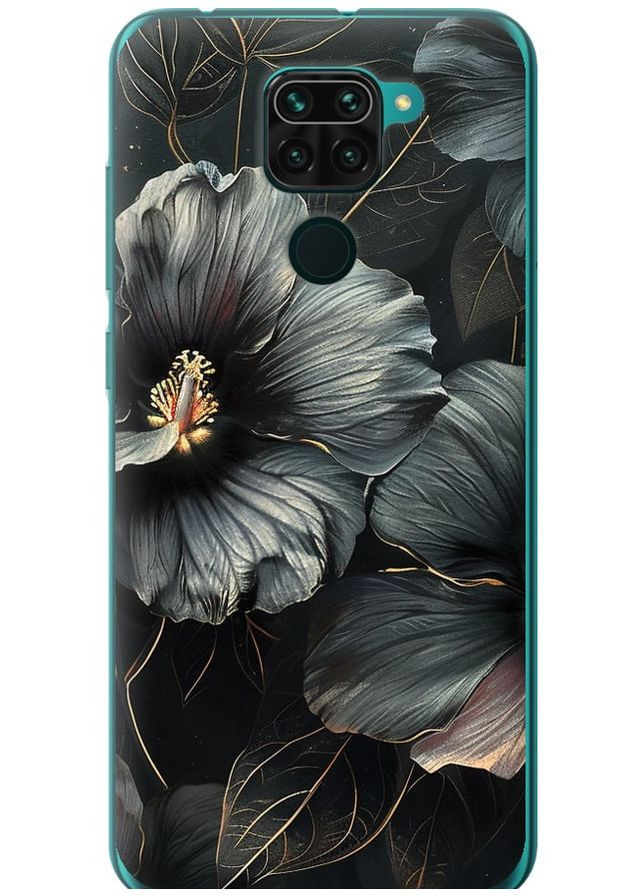 Силиконовый чехол 'Черные цветы' для Endorphone Xiaomi Redmi Note 9 (285114156)