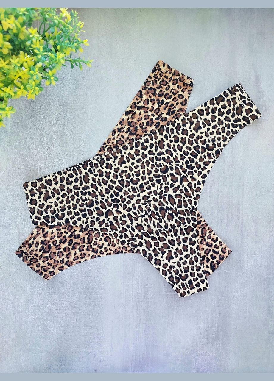 Набір безшовних трусиків, стринги, анімалістичний принт, No Brand (337512773)