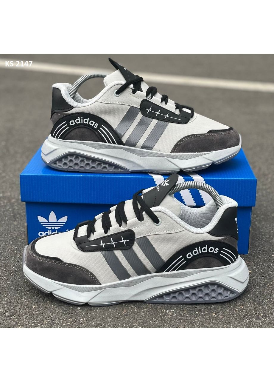 Серые демисезонные кроссовки мужские adidas gray адидас No Brand