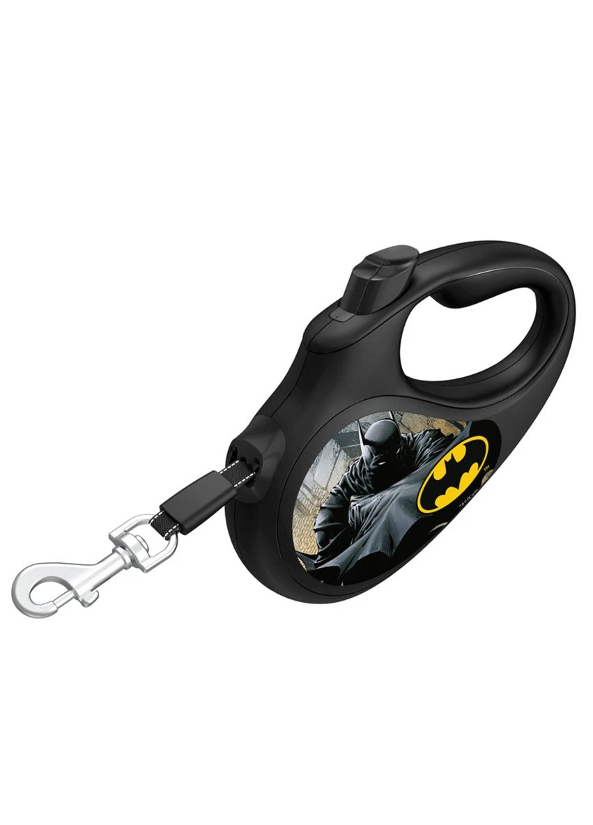 Поводок-рулетка для собак R-leash Бэтмен Черный XS до 12 кг 3 м светоотражающая лента Черный WAUDOG (322125353)