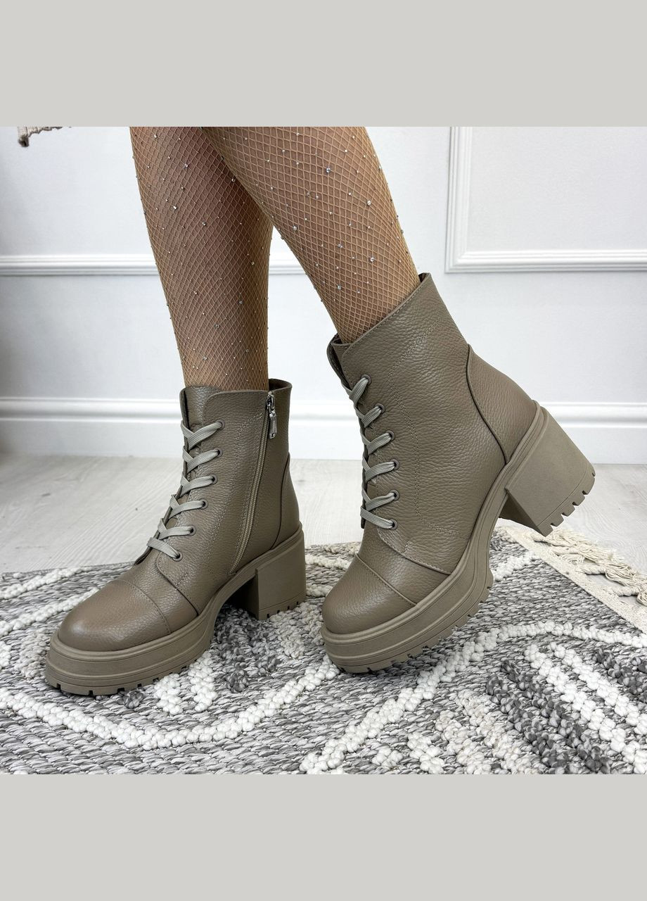 Зимние ботинки женские на шнуровке, цвет лат. натуральная кожа флотария. 39 размер Vasha para