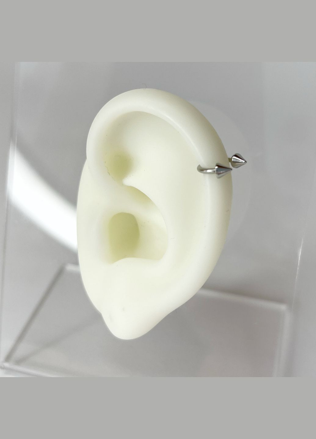 Сережка для пірсингу Циркуляр підкова 8мм з шипами з хірургічної сталі 316L для брів губ Сталистий 10 мм x 3 мм Finding (316330498)