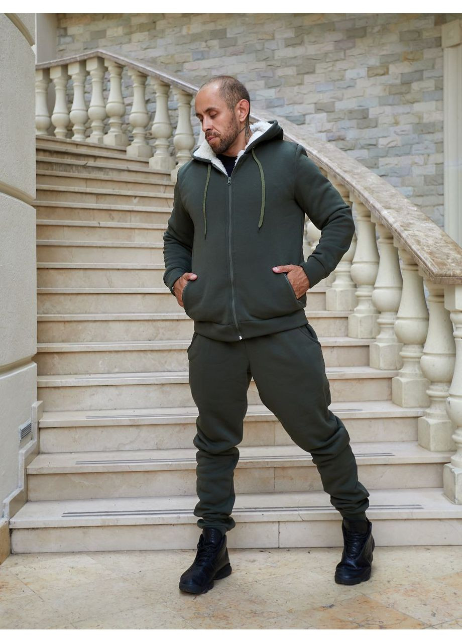Мужской утепленный костюм из тринитки на флисе — ЗАМЕРЫ В ОПИСАНИИ Vione (370655201)