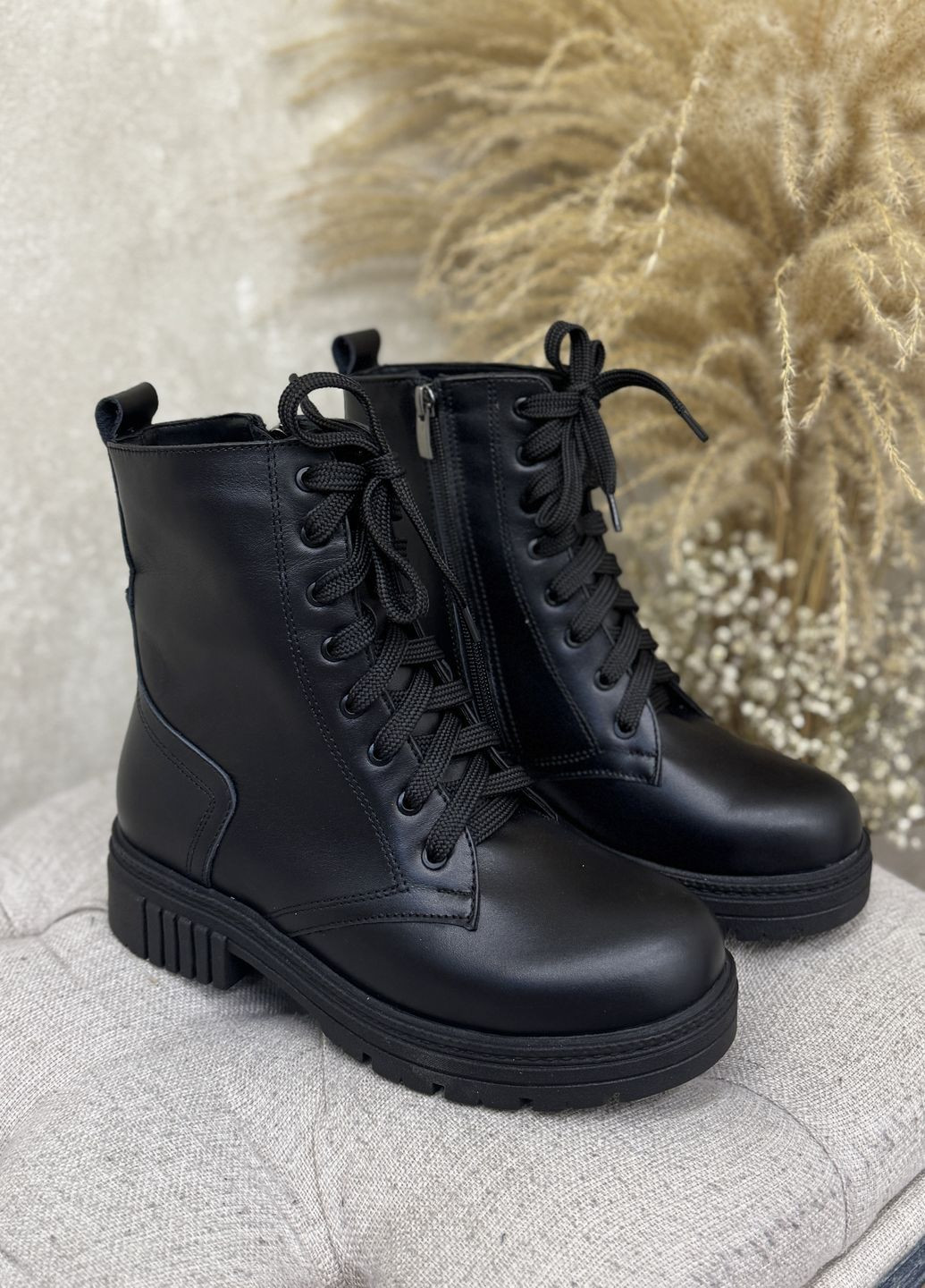 Черевики жіночі шкіряні демісезонні, колір чорний Vasha para СК-1596/5 чорна шкіра (362894389)