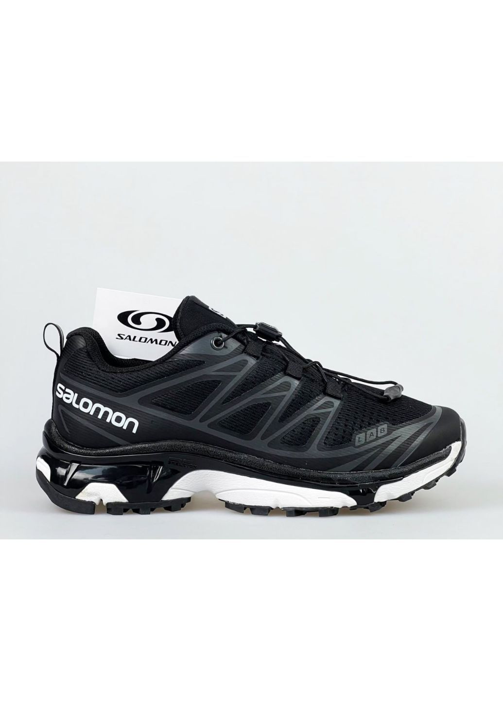 Черно-белые демисезонные мужские кроссовки черные с белым "no name" Salomon xt6