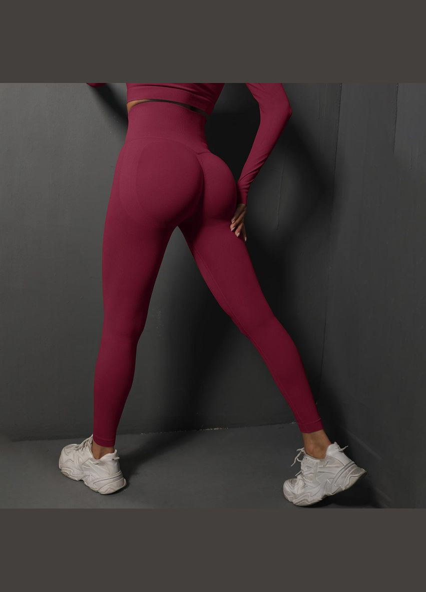 Лосины фитнес с эффектом push-up однотонные No Brand (322535710)