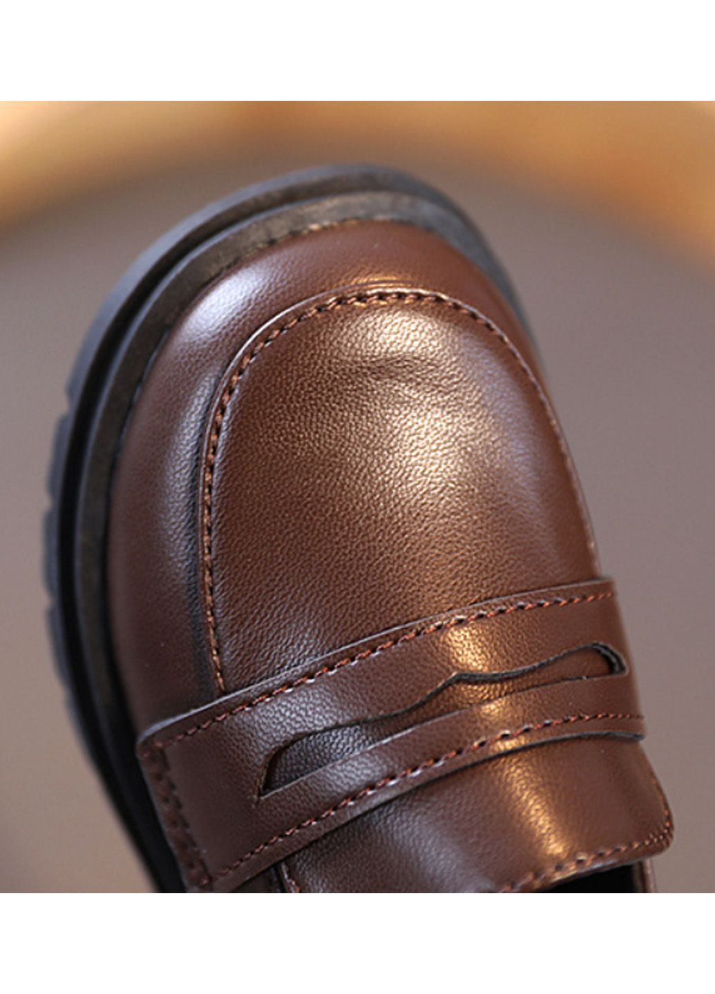 Коричневые туфли без шнурков No Brand