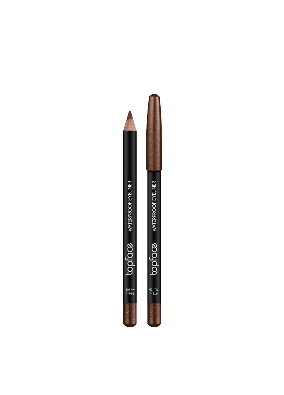 Олівець для очей водостійкий Waterproof Eyeliner PT614 № 109 Темно-коричневий TopFace (353308991)