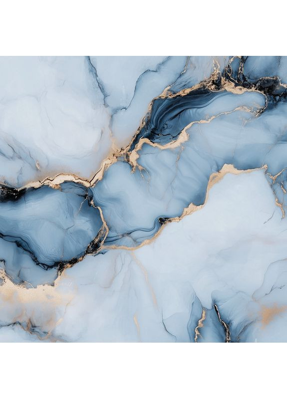 Фон для фото синьо-сірий мармур з золотими акцентами і ефектом глибини, вініловий 140x140 см, №552458 PhotoVinyl (354718451)