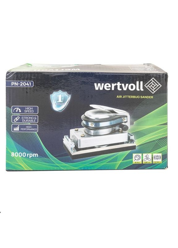 Шліфмашина пневматична вібраційна 175х95 мм, 8000 об/хв, 115 л/хв, 6.3 bar (PN-2041) Wertvoll (340911111)