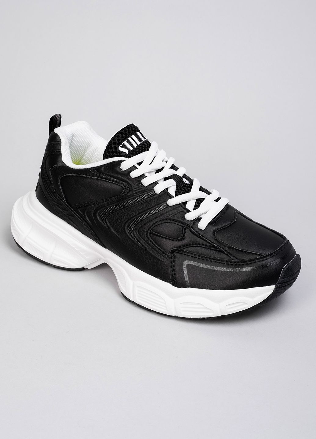 Кроссовки женские CX1370-4 черные кожанные 344367 Power чёрные демисезоны (302786078)