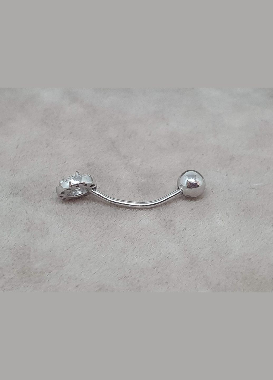 Срібна сережка для пірсингу пупка. 6029 Ірій (330033717)