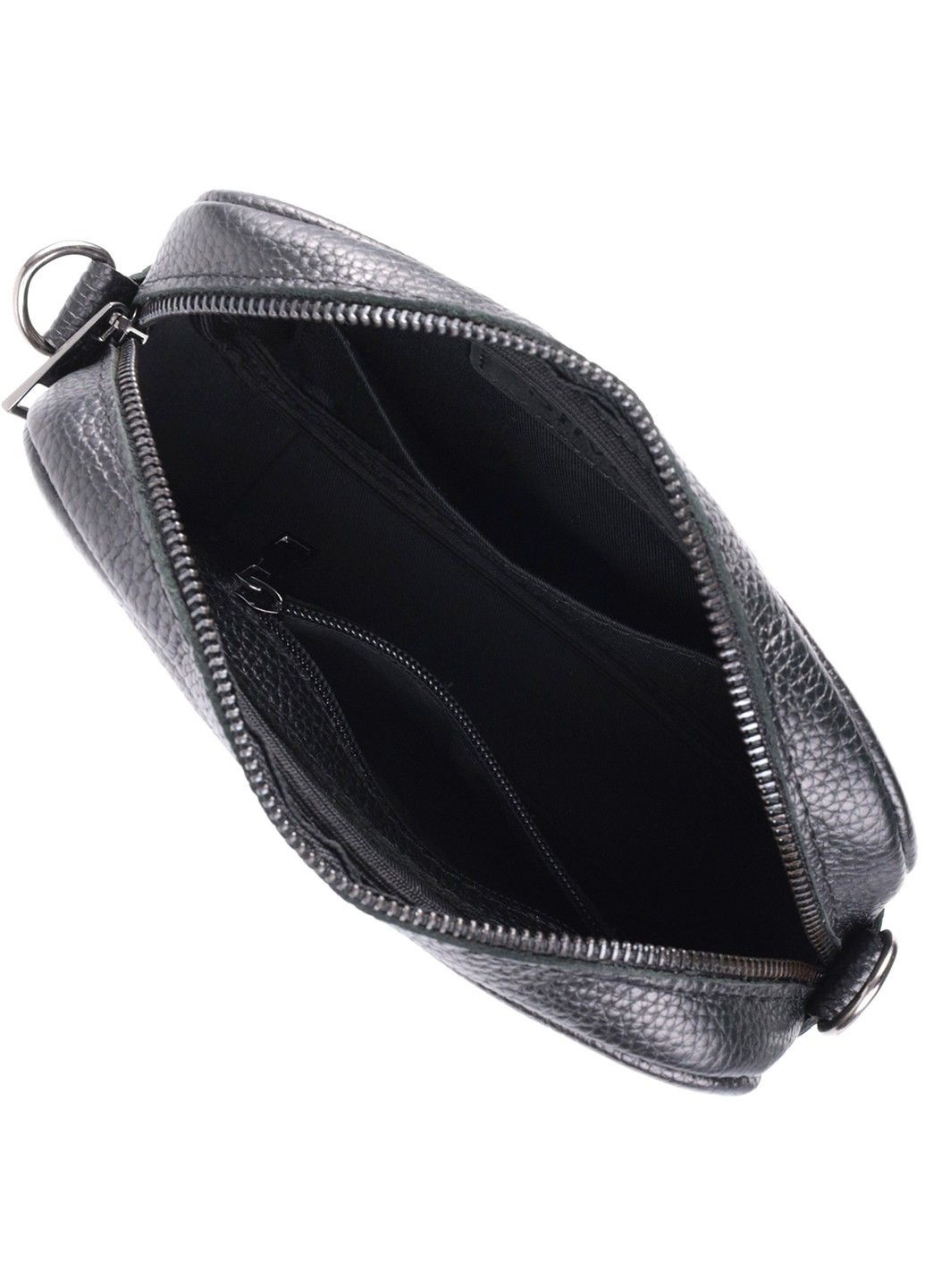 Класична сумка крос-боді із зернистої натуральної шкіри 22842 Чорна Shvigel (307053964)