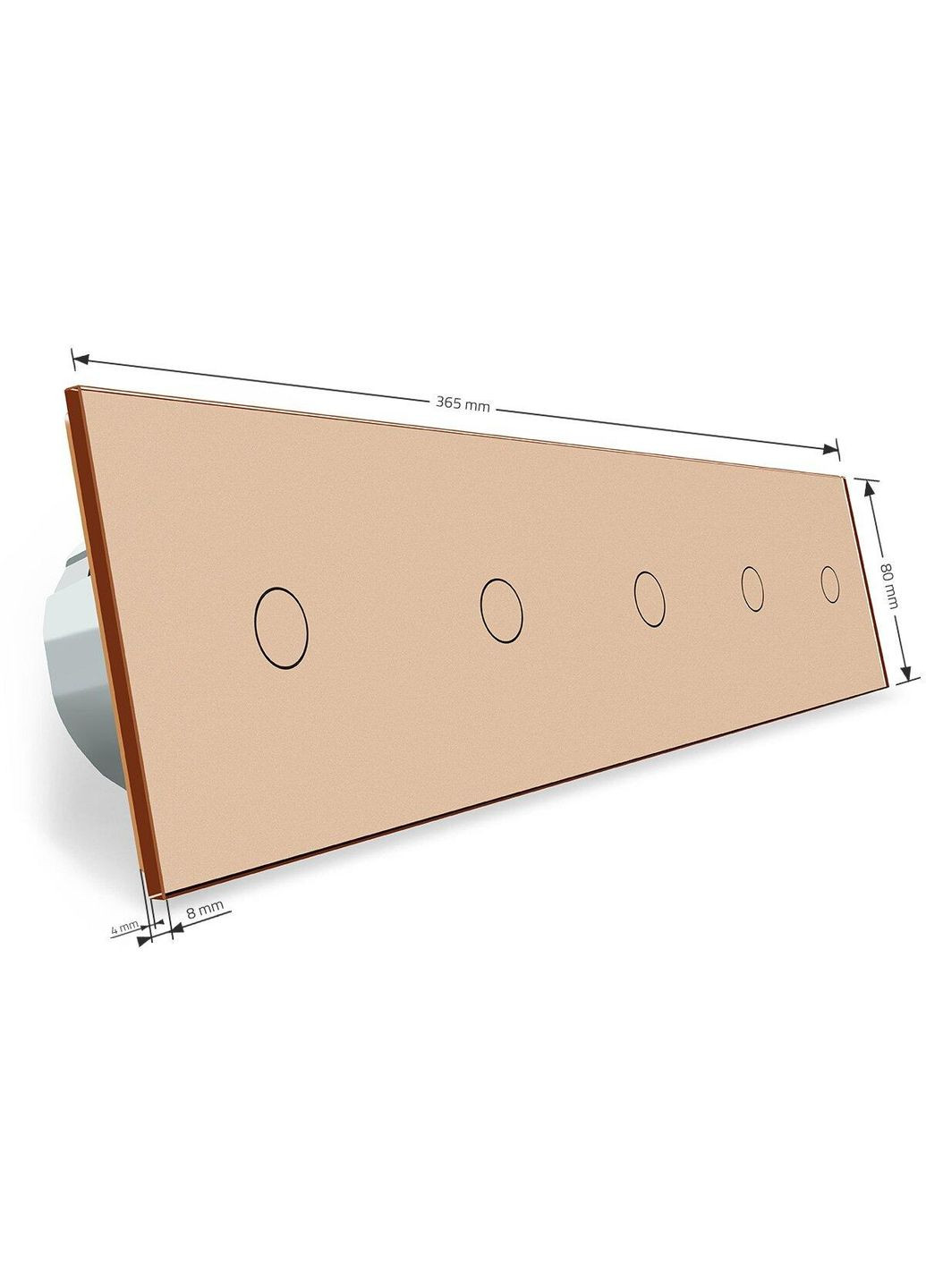 Умный сенсорный ZigBee выключатель 5 сенсоров (1-1-1-1-1) золото стекло (VL-C705Z-13) Livolo (371260581)