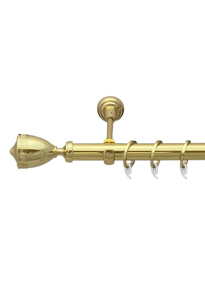 Карниз Афина металлический однорядный открытый гладкая труба Золото 25 мм 200 см (7035239) ORVIT (300797467)